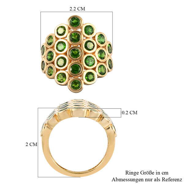 Natürlicher Chromdiopsid-Ring, 925 Silber vergoldet  ca. 2,81 ct image number 8