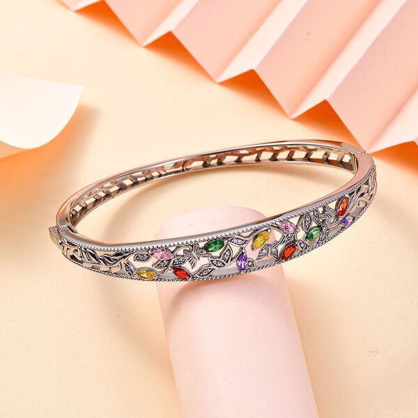 Mehrfarbiger Zirkonia-Armreif - 19 cm image number 2