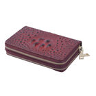 Brieftasche aus 100% echtem Leder mit Kroko-Prägung, Größe 20x5x12 cm, Burgunderrot image number 2