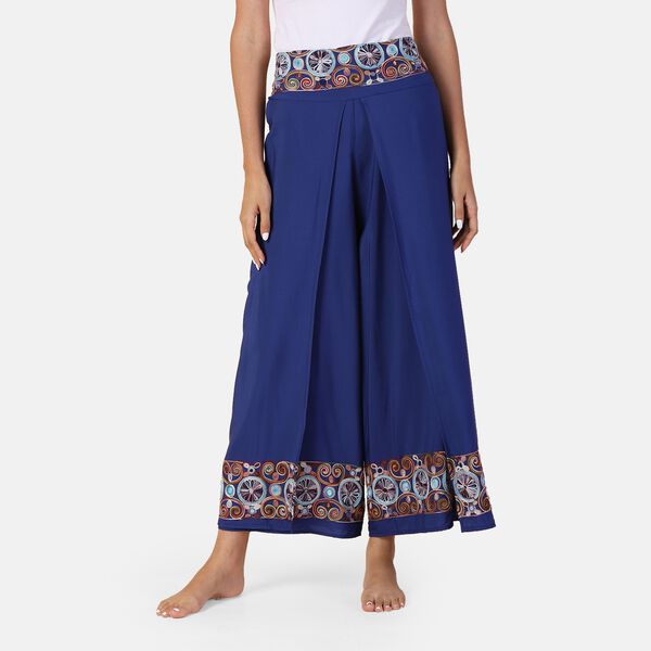 LA MAREY - bedruckte Sommerhose, dunkelblau, 38-42 image number 2