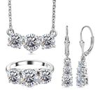 EF Moissanit Schmuckset 925 Silber platiniert ca. 7,19 ct.