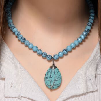 Blaue Howlit Halskette, ca. 45 cm + 5 cm extender, ca. 230.00 ct