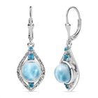 D’joy Larimar, Neon Apatit Ohrringe 925 Silber platiniert ca. 5.07 ct