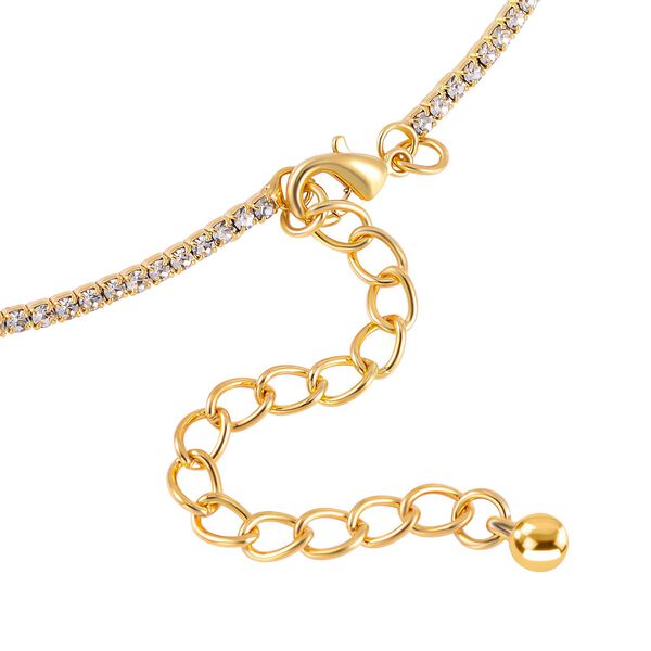 Kristall-Wasserfall-Design Halskette, ca. 40.5 cm, goldfarben image number 3