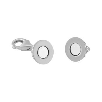 3er Set Wei&szlig;er Zirkonia Magnetschlie&szlig;e 925 Silber tri-farbig