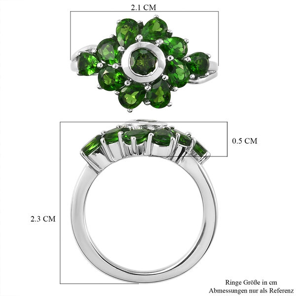 Natürlicher Chromdiopsid Ring 925 Silber platiniert  ca. 2,16 ct image number 7
