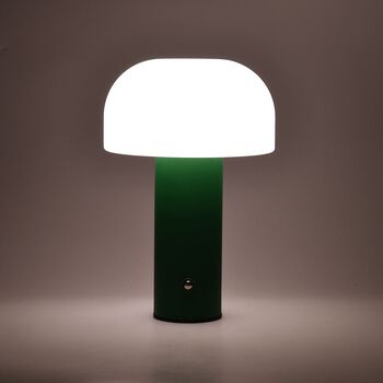 LIVMORE Wiederaufladbare und tragbare LED-Tischlampe, 12,5x20,5cm, Tannengr&uuml;n