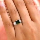 Natürlicher Chromdiopsid Ring 925 Silber platiniert  ca. 1,91 ct image number 2