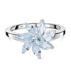 Himmelblauer Topas Ring 925 Silber (Größe 16.00) ca. 1,51 ct
