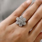 Florale Diamant-Ring in Silber image number 2