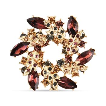 Mehrfarbiger Kristall Brosche  Gelb