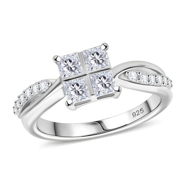 Moissanit Ring 925 Silber rhodiniert (Größe 20.00) ca. 0,82 ct image number 4