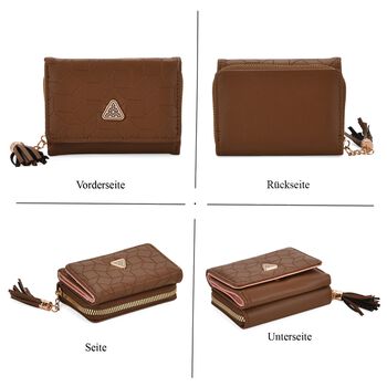PU-Geldb&ouml;rse mit RFID-Schutz, 11x8x4cm, Braun