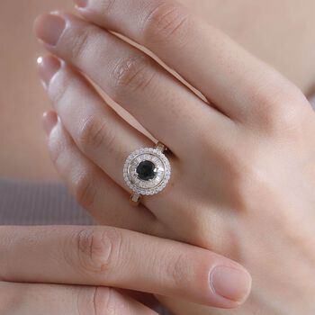 LUXORO zertifiziert und gepr&uuml;ft AAA gr&uuml;ner Saphir und Diamant Ring in 585 Gold - 1,78 ct.