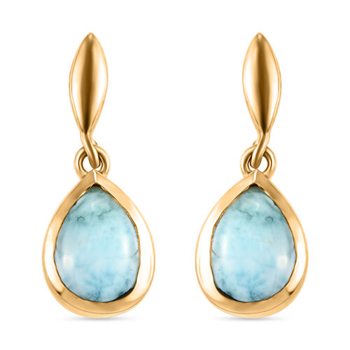 Larimar-Ohrringe, 925 Silber vergoldet ca. 2,43 ct image number 0