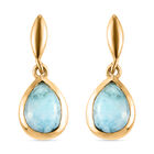 Larimar-Ohrringe, 925 Silber vergoldet ca. 2,43 ct