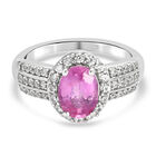 Premium Ilakaka Rosa Saphir und Zirkon-Ring, 925 Silber platiniert, 2,30 ct. image number 0