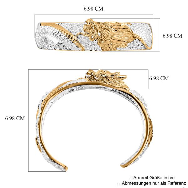 Royal Bali Kollektion - 925 Silber und Gelbgold Vermeil Armreif, ca. 37,00g image number 6