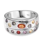 AA Mehrfarbig Saphir Ring 925 Silber platiniert (Größe 17.00) ca. 1,48 ct