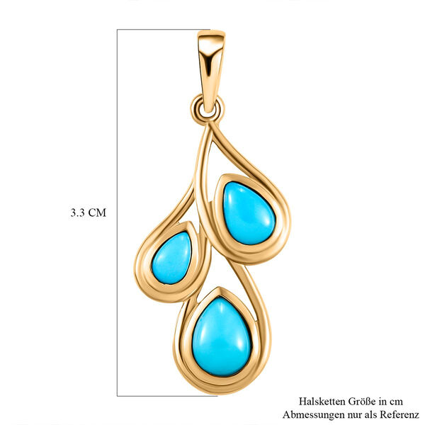 Amerikanischer, natürlicher Sleeping Beauty Türkis-Anhänger in Silber 1,25 ct. image number 6