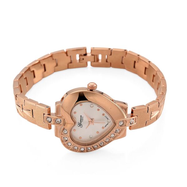 GENOA TIME V2 Herz-Armbanduhr, PC21S Japan Uhrwerk, 3ATM, 2,84x2,79cm, Ros&eacute; image number 5