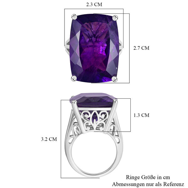 D'Joy AA Afrikanischer Amethyst Ring 925 Silber rhodiniert (Größe 18.00) ca. 39,21 ct image number 6