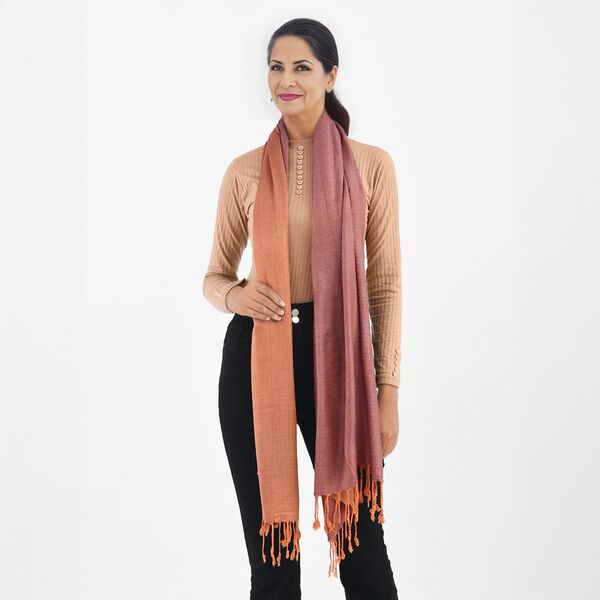 Doppelgewebter Schal, Orange image number 4