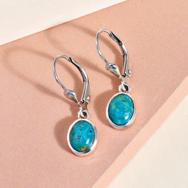 Sierra Nevada T&uuml;rkis Solit&auml;r Ohrh&auml;nger, 925 Silber platiniert, 2,51 ct. image number 2