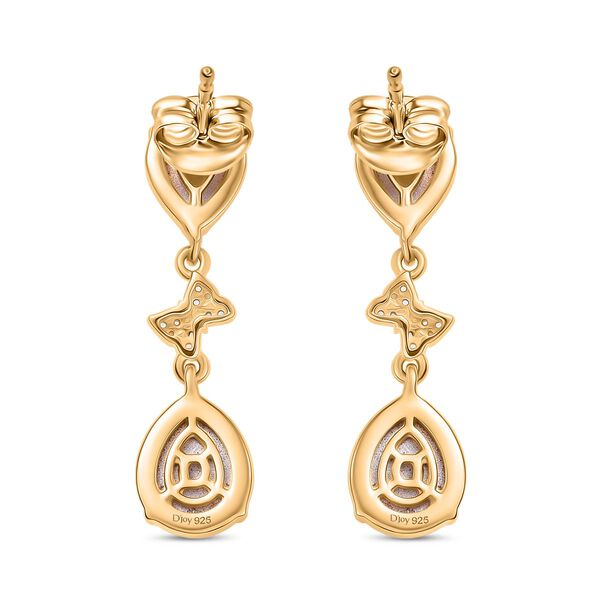 D'Joy Maulbeer Mondstein Ohrringe 925 Silber Gelbes Gold ca. 6.04 ct image number 5