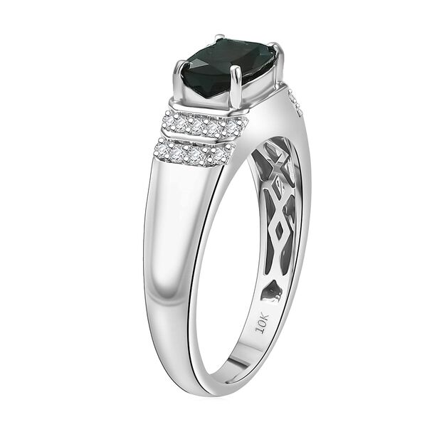 LUXORO AAA Indicolite, Wei&szlig;er Diamant Ring 417 Gold (Gr&ouml;&szlig;e 20.00) ca. 1,48 ct image number 3