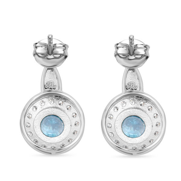 D'Joy AA blaue und weiße Zirkon Ohrringe - 2,28 ct. image number 4