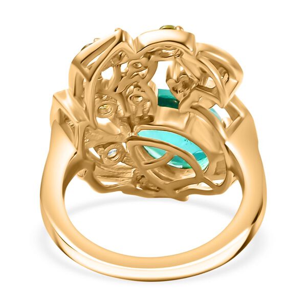 Pfau Quarz Triplett, Paraiba Apatit und Peridot Ring - 3,83 ct. image number 6