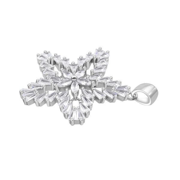 Lustro Stella Weißer Zirkonia Stern Anhänger 925 Silber rhodiniert image number 3