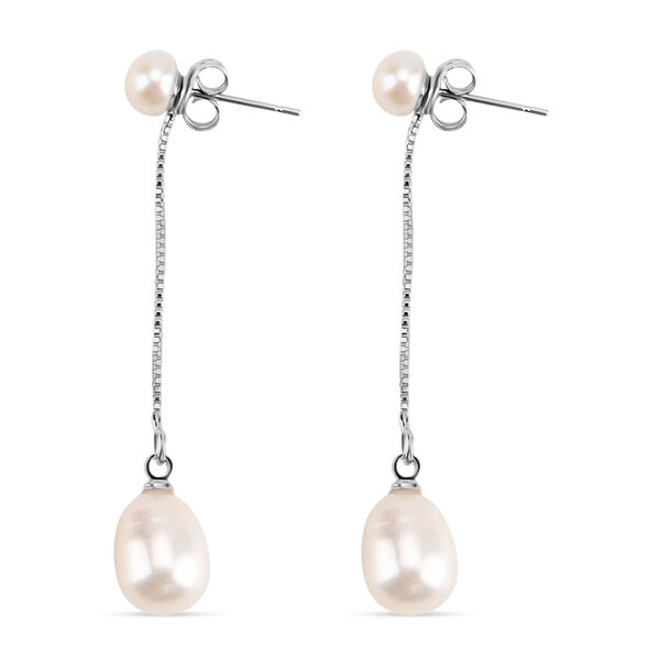 Weiße Süßwasser Perle Ohrringe Nickelfreies Messing image number 3