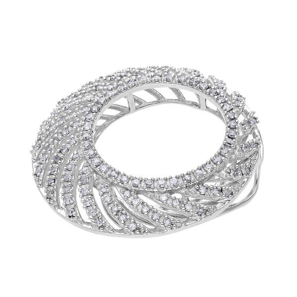 Weißer Diamant P Anhänger 925 Silber platiniert ca. 0.50 ct image number 5