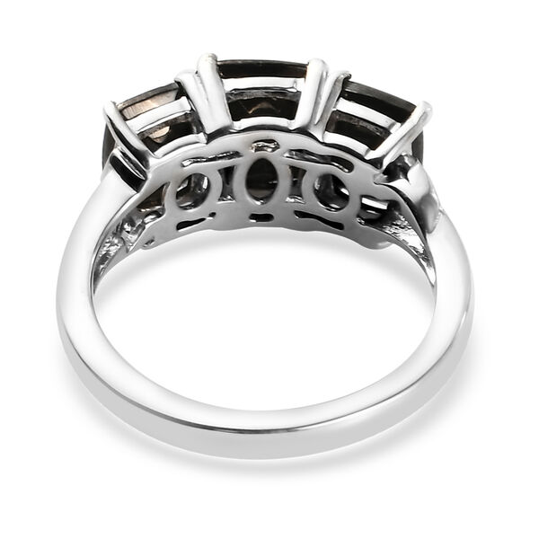 3er-Set Elite Shungit 3 Stein Ring, Ohrstecker und Anh&auml;nger 925 Silber platiniert ca. 5,71 ct image number 5