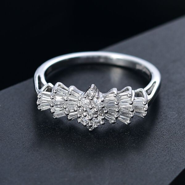 LUXURIANT SI-GH Labor Diamant Ballerina Ring, 925 Silber rhodiniert - 0,50 ct. image number 2