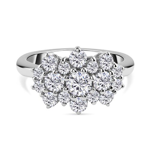 LUSTRO STELLA Hergestellt mit ZIRKONIA Ring 925 Silber Platin-Überzug (Größe 16.00) ca. 2,22 ct image number 0