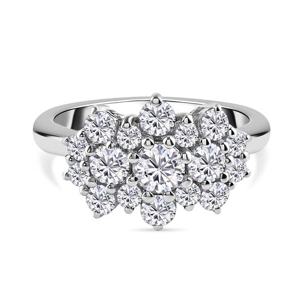 LUSTRO STELLA Hergestellt mit ZIRKONIA Ring 925 Silber Platin-Überzug (Größe 16.00) ca. 2,22 ct image number 0