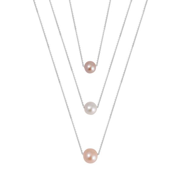 8-9mm Multi S&uuml;&szlig;wasserperle Halskette, 50 cm - 19 ct.