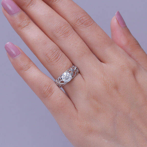 D'Joy Moissanit Ring 925 Silber Platiniert (Gr&ouml;&szlig;e 17.00) ca. 1,20 ct image number 2