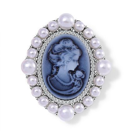 Kamee, Kunststoff Perle Brosche