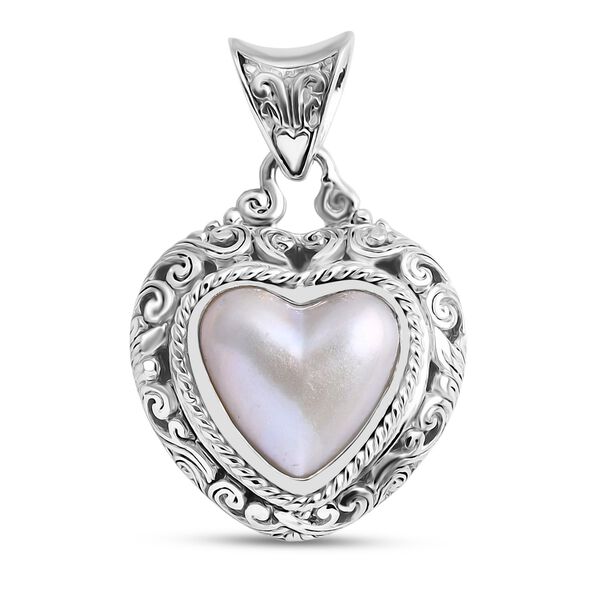 D'Joy Royal Bali - Blauer Mabe Perle Herz Anh&auml;nger