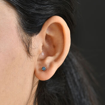 CULLINAN-MINE - Blauer Diamant Ohrringe 925 Silber rhodiniert ca. 0.15 ct