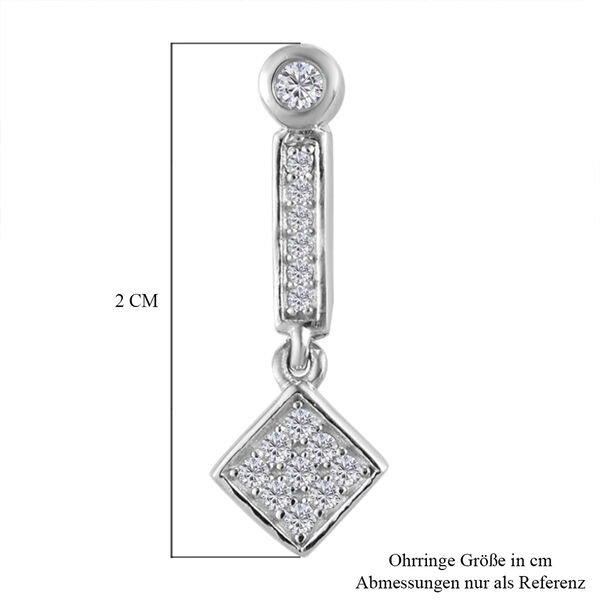 88 Facetten Moissanit Ohrhänger 925 Silber platiniert ca. 0,32 ct.  image number 5