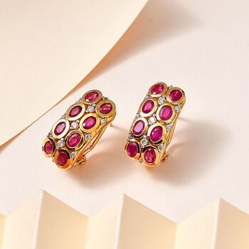 Afrikanische Rubin und Zirkon-Ohrringe- 4,56 ct.