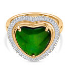 D'Joy Ammolit, Weißer Diamant Ring 925 Silber 750 Gelbgold Vermeil (Größe 17.00) ca. 3,88 ct