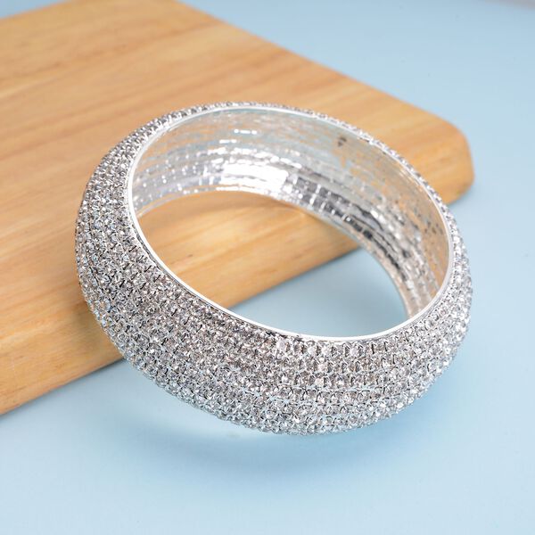 Weißer Kristall-Armreif, 19 cm - 117 ct. image number 2