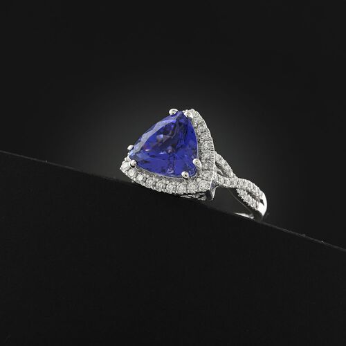Chairman's Vault Kollektion RHAPSODY AAAA Tansanit und VS Diamant Ring in 950 Platin - 4,50 ct. image number 1