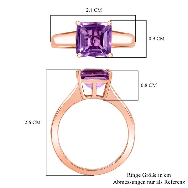 D'Joy AAA Rose De France Amethyst Ring 925 Silber 750 rosévergoldet (Größe 17.00) ca. 2,53 ct image number 7